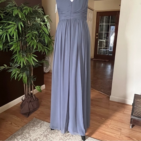 Jenny Packham Blue Chiffon Gown Empire Waist Dress Size 6 - Picture 13 of 15